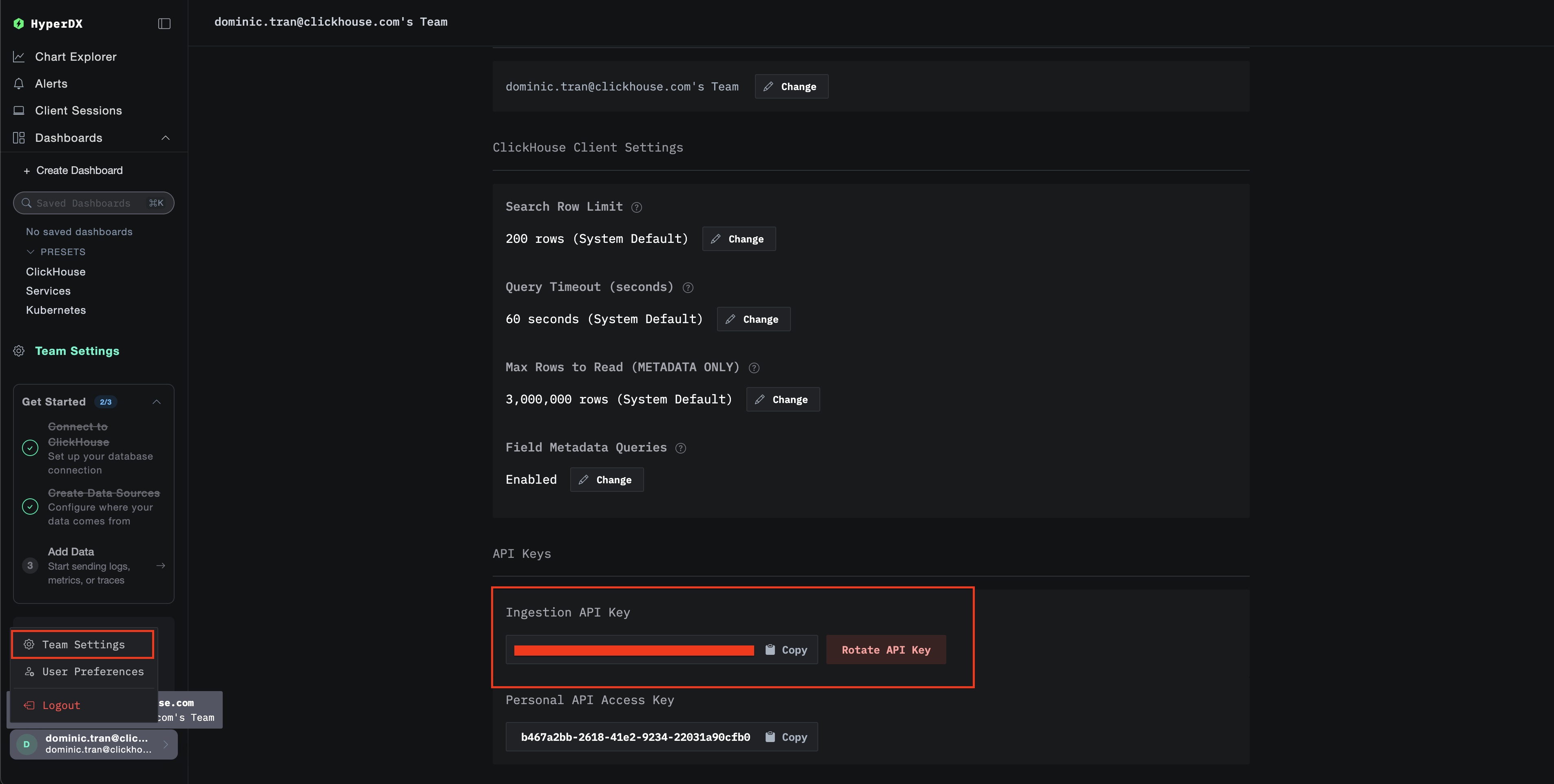 ClickStack API Key