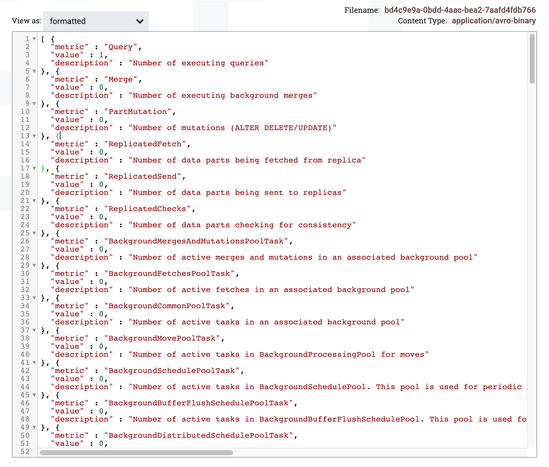 Просмотр содержимого FlowFile с результатами запроса в отформатированном виде